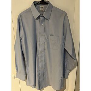 Brooks Brothers Mens Blue 346 Reg Long Sleeve Button Up Shirt 16.5-2/3‎ Cotton